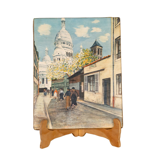Lovely Vintage French Artwork of Montmartre