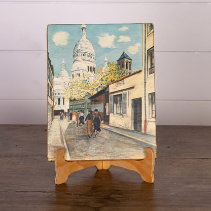 Lovely Vintage French Artwork of Montmartre