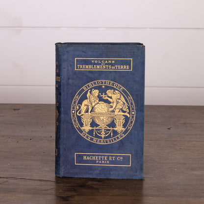 Vintage French book "Volcans et Tremblements de Terre" by Hachette with red page edges - found in Provence