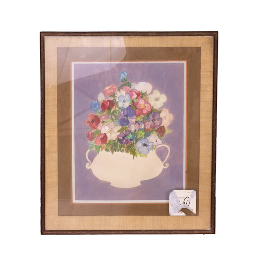 Vintage French pastel still life artwork from Provence