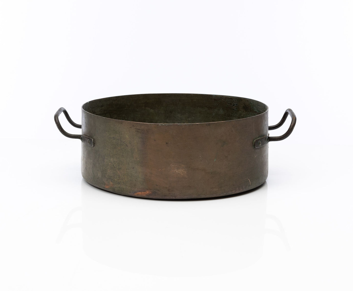 Lovely Antique French Aged Copper pot with twin handles from the French Alps