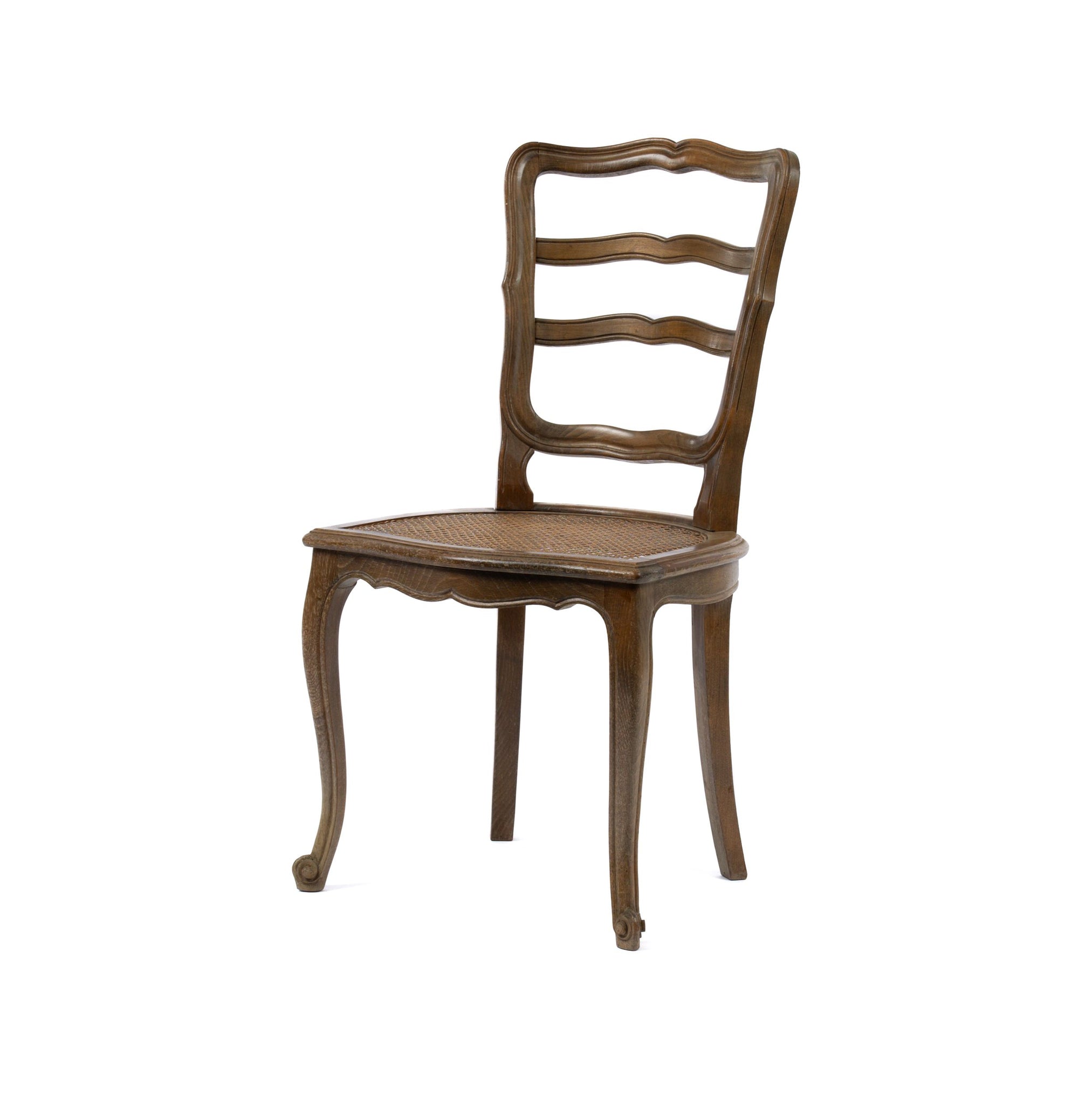 Vintage French dining chair with cane inlay