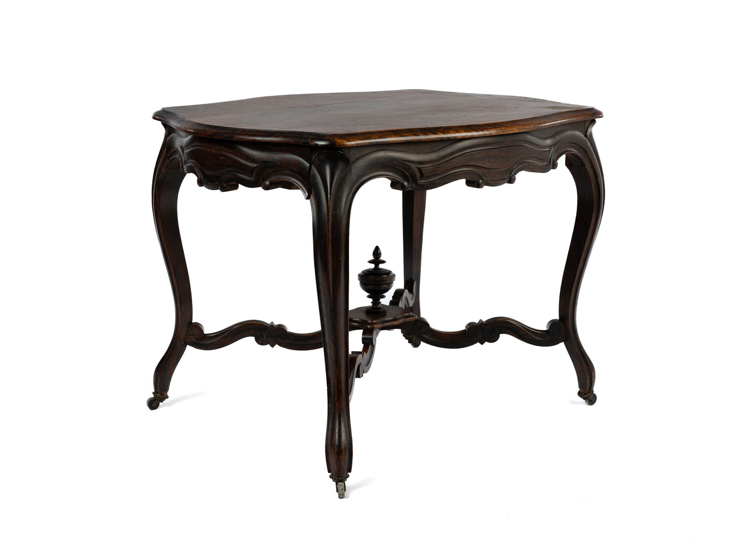 Lovely 19th century 'Palissandre' table with drawer and elaborate central base detail