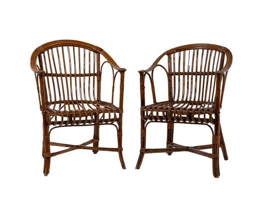 Vintage French bamboo cane chairs from Provence