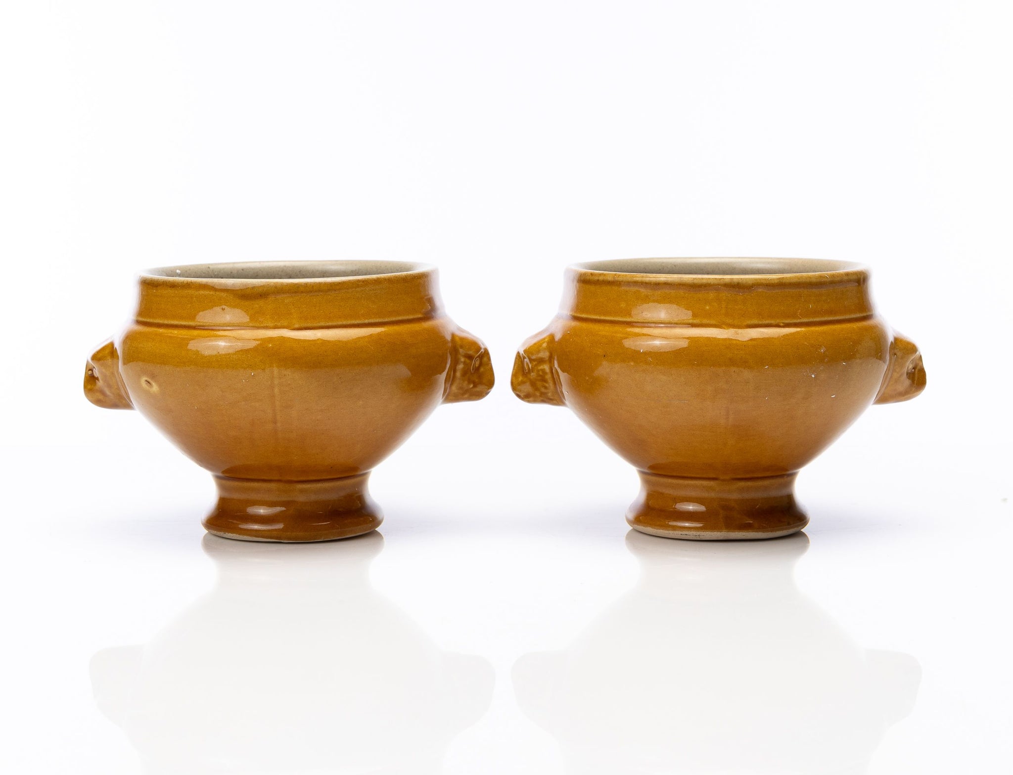 Set of 2 Vintage French yellow glazed bowls from The French Alps