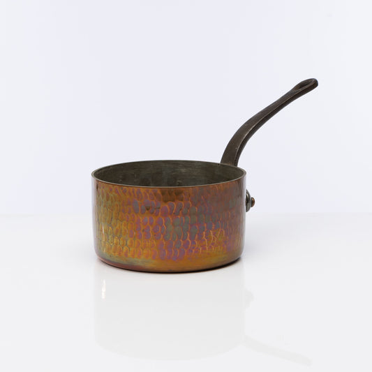 Antique French hammered Copper saucepan from the French Alps