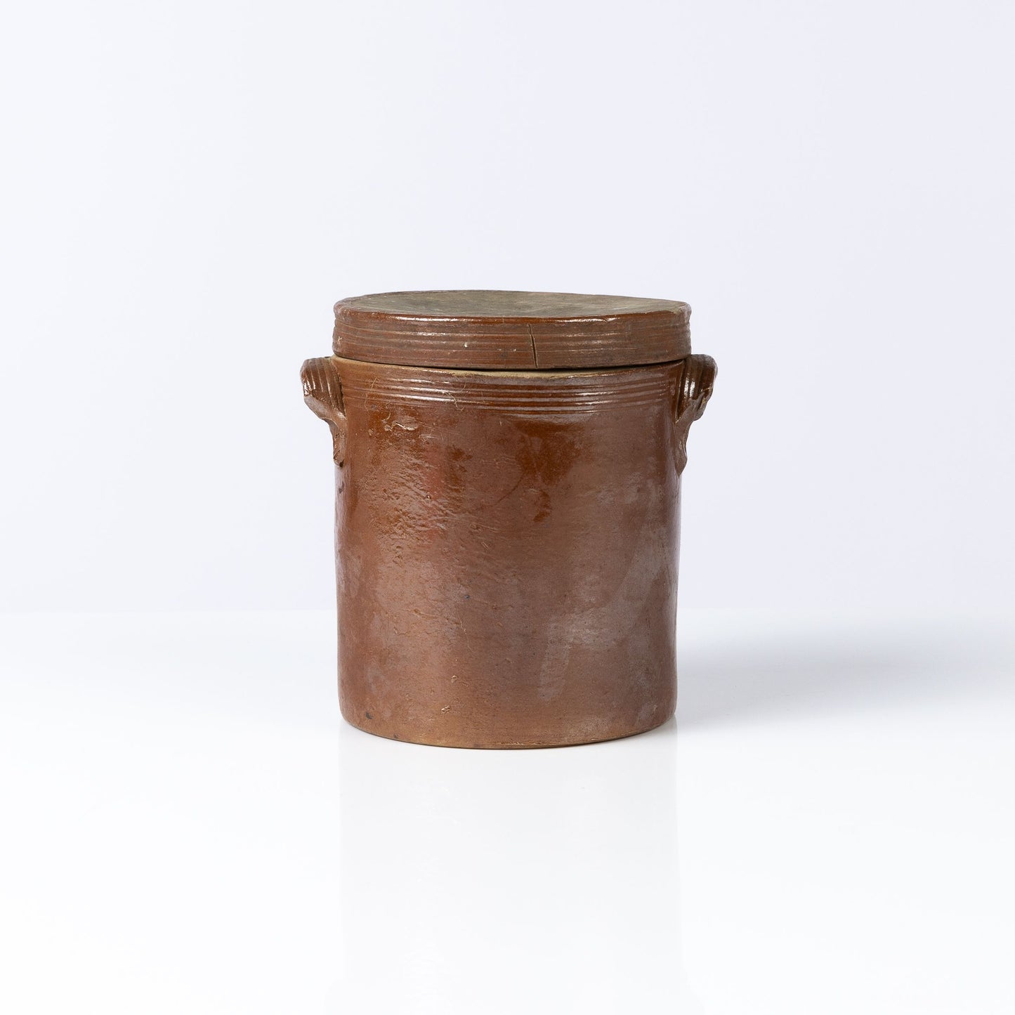 Vintage French glazed confit pot from Provence