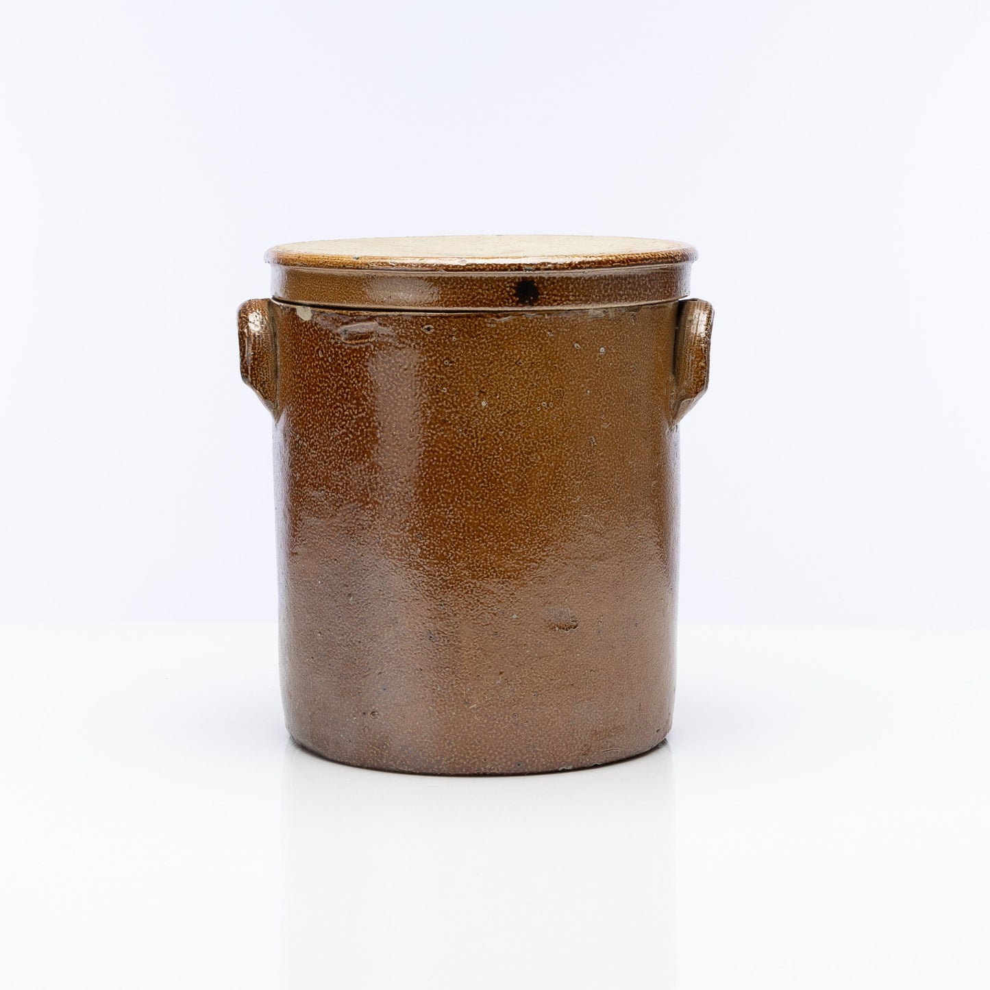 Vintage French glazed pot with lid from Provence