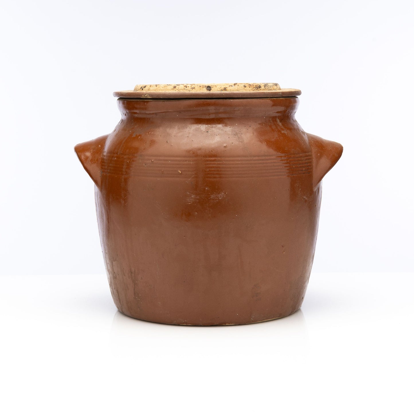 Vintage French glazed confit pot from Provence