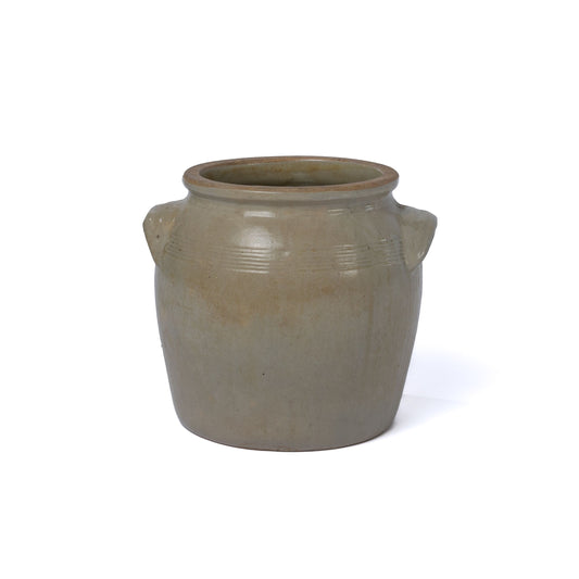 Antique French Taupe earthenware Confit pot from Provence