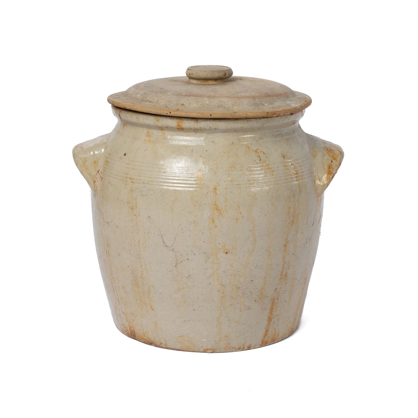 Lovely Large Antique French Cream Confit pot from Provence