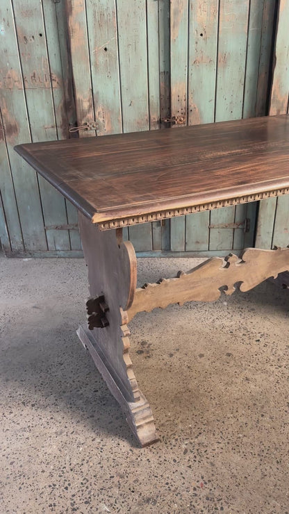 Antique French Savoyard Hall Console Table from a Chateau in Annecy