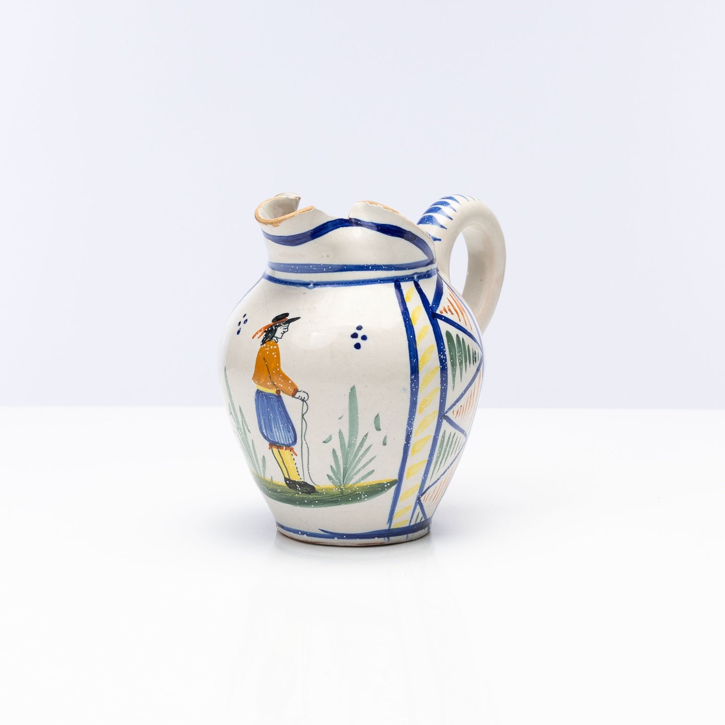 Antique French ‘Quimper’ Ceramic Jug from the Haute Savoie