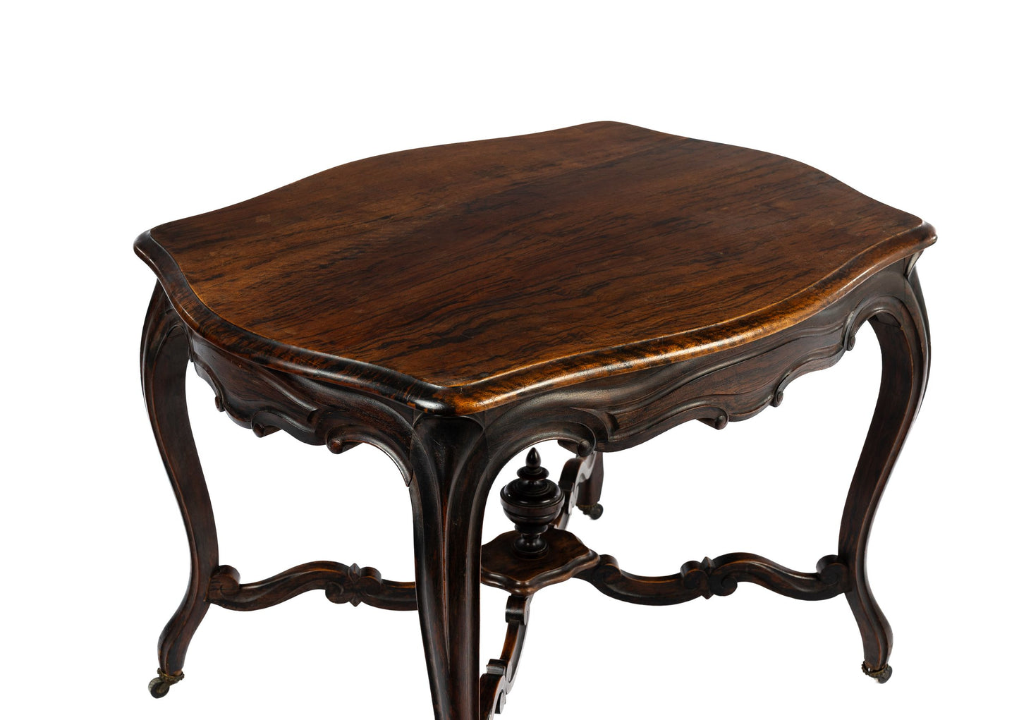 Lovely 19th century 'Palissandre' table with drawer and elaborate central base detail