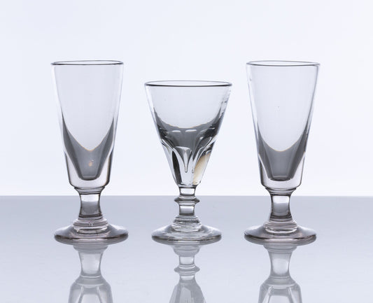 Set of three vintage French Bistro Glasses from Provence