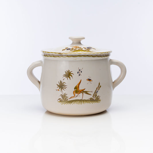 Lovely vintage French hand painted pot with lid from Provence