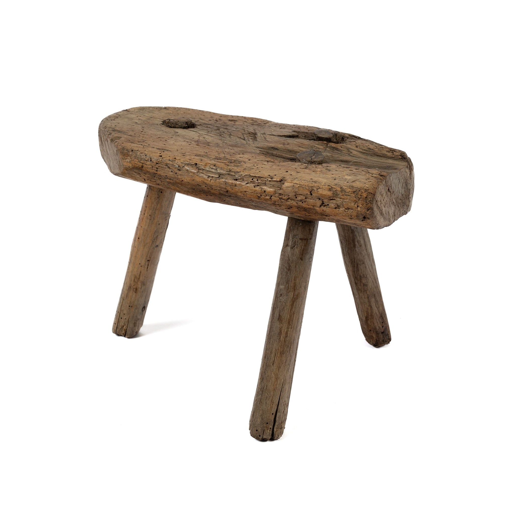 Gorgeous vintage French rustic stool hand made in The French Alps.