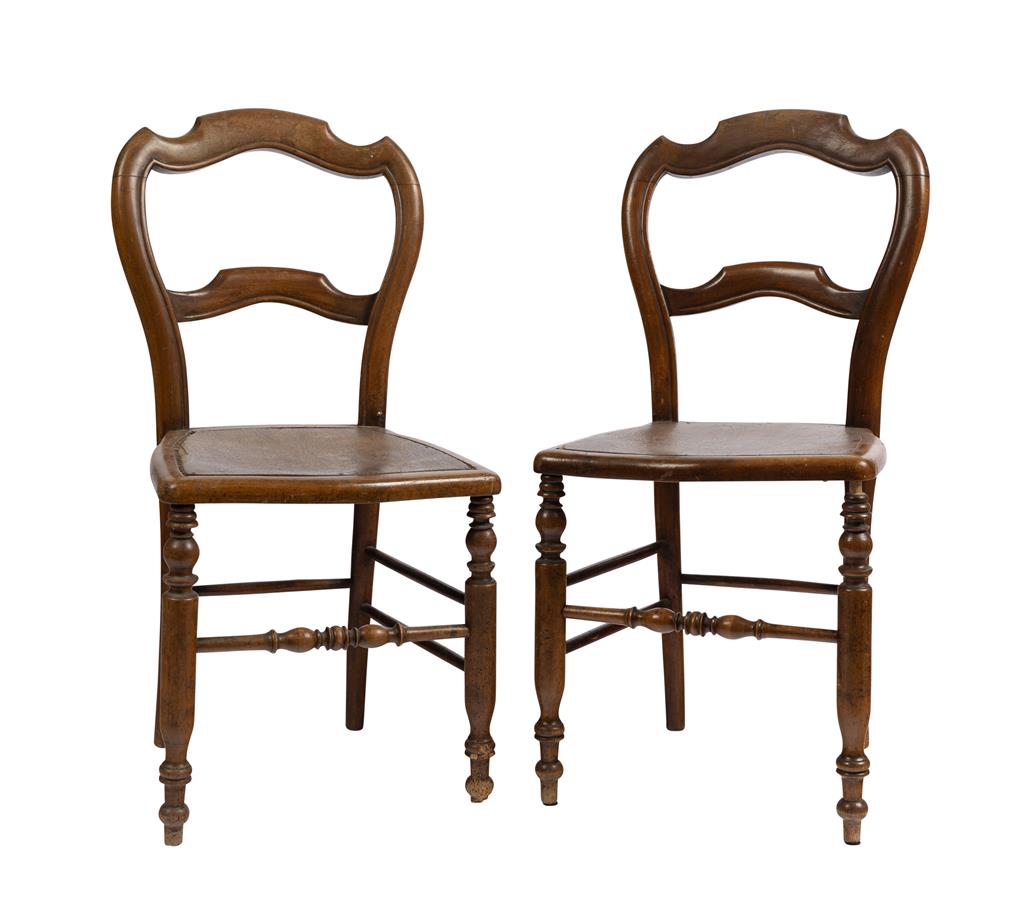 Two gorgeous oak dining chairs with solid timber seat and turned legs sourced from an estate in Lyon