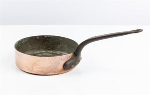 Beautiful antique copper saucepan from the French Alps stamped '22' and with lovely patina