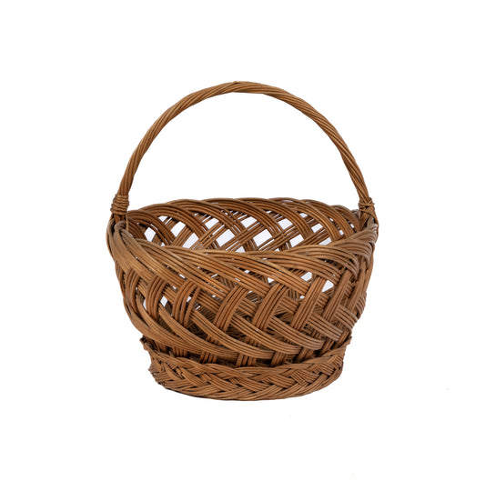 Beautiful vintage French woven basket with handle from Provence.