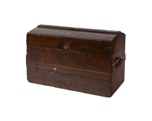 Early 19th century antique French trunk from the French Alps. Imagine the once was treasures!