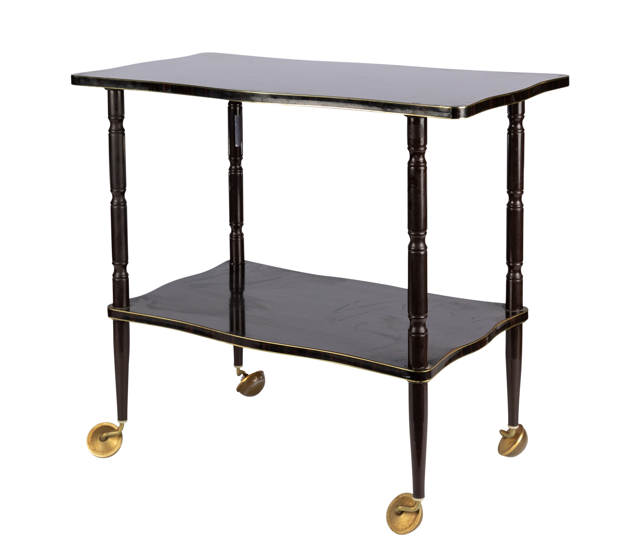 Vintage French bar cart on original castors from the French Alps