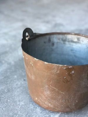 French Copper bucket with swing handle