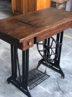 Antique French 1900 “Singer” sewing machine table from the French Alps