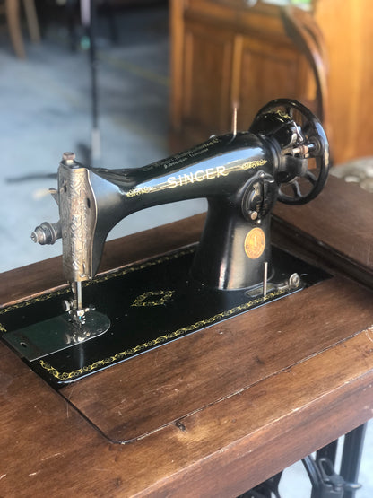 Antique French 1900 “Singer” sewing machine table from the French Alps