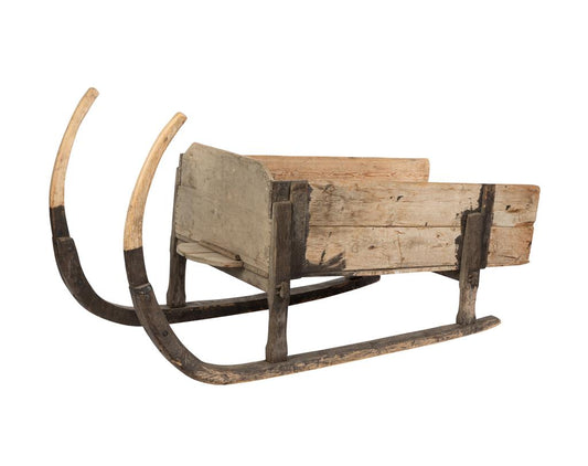 An impressive, unique and rare antique French full sized timber 'Santa's' sleigh in excellent condition, from the French Alps.