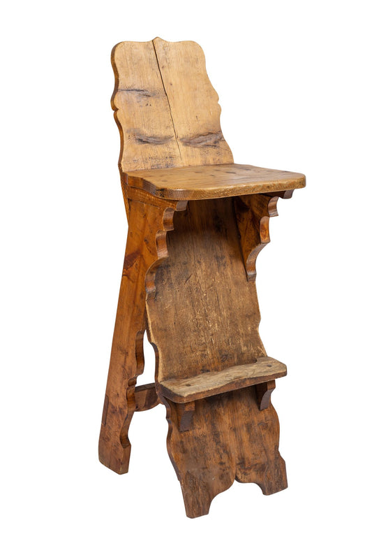 Antique French Savoyard high chair/stool from The French Alps