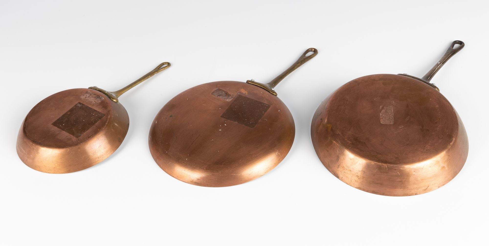 3 vintage French Copper fry pans from Provence