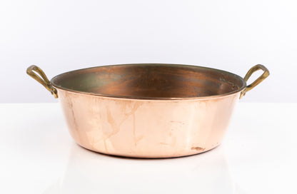 Gorgeous Antique French Copper jam basin with twin handles