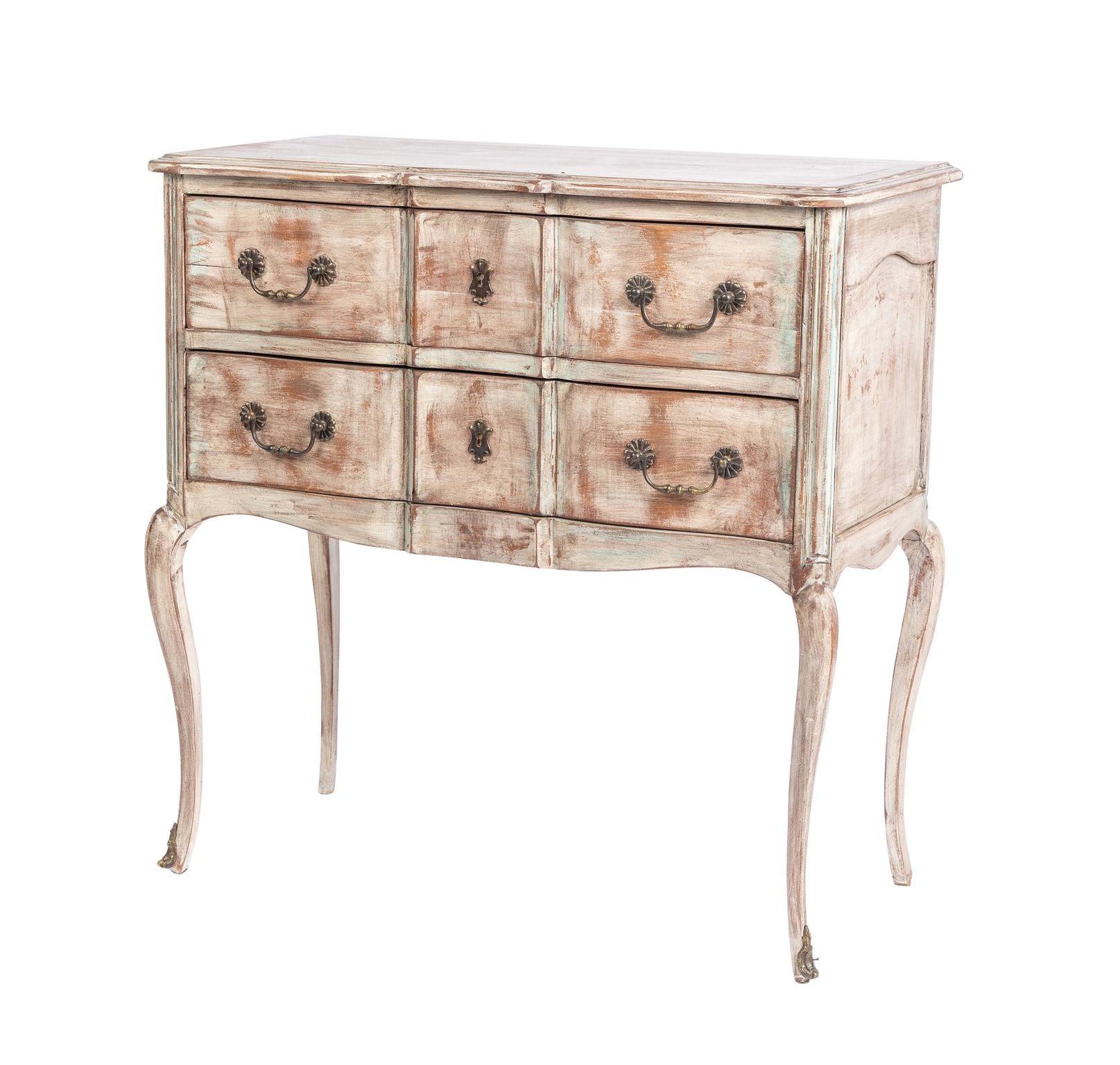Early 20th century antique French painted side table with drawers from Paris