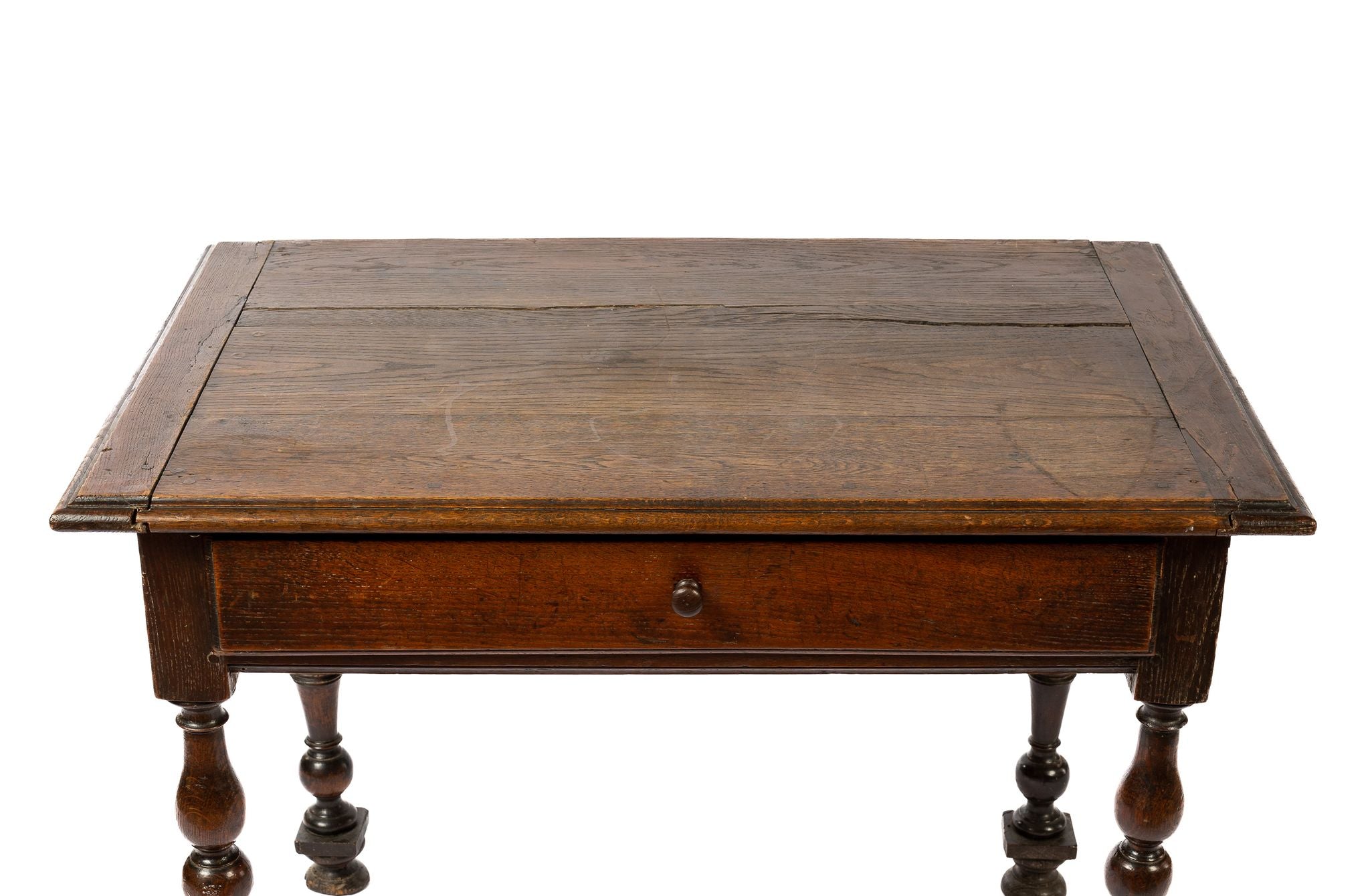 19th century antique French oak rustic side table/desk from the French Alps