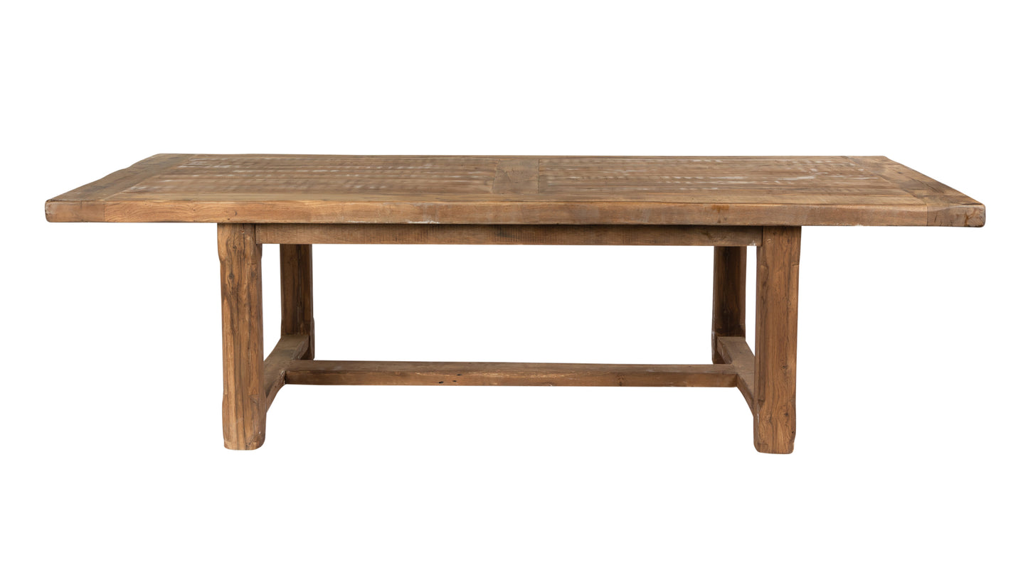 Beautifully crafted, solid timber table, hand made from reclaimed French oak by local artisan in the French Alps