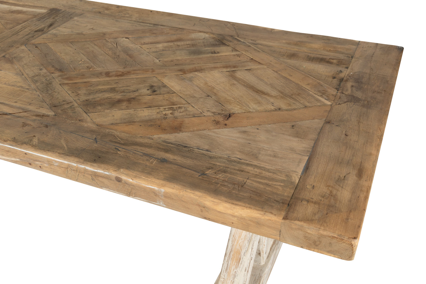 Beautifully crafted, solid timber table, hand made from reclaimed French oak by local artisan in the French Alps