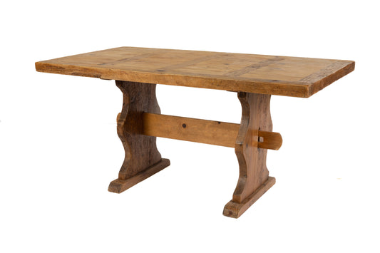 Charming 20th century antique French pine alpine table from a farmhouse in The French Alps.