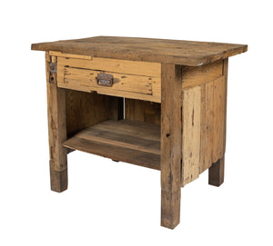 Antique French weathered work bench from Megeve